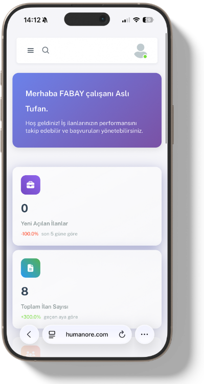 HumanOre aday uygulaması önizlemesi